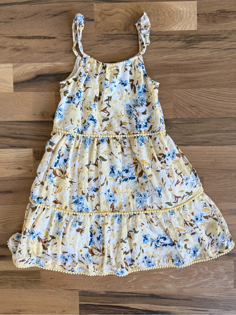Vineyard Vines Girls Yellow Floral Tiered Sundress